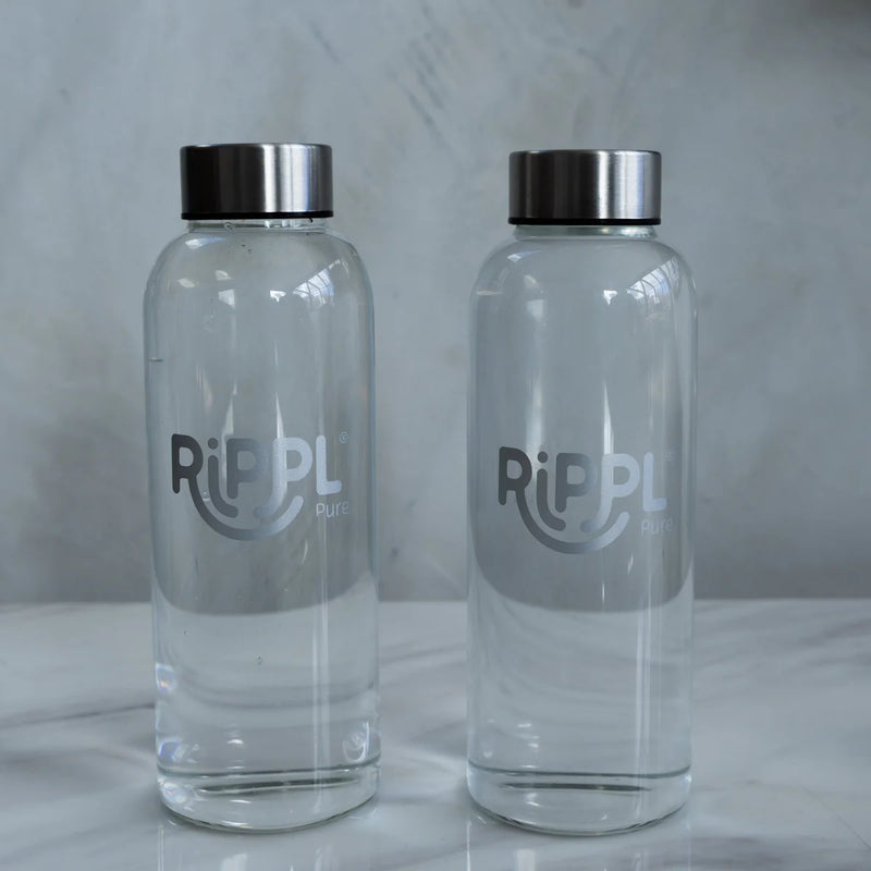 Rippl® Pure Glass Drink Bottle - 450ml 2 Pack
