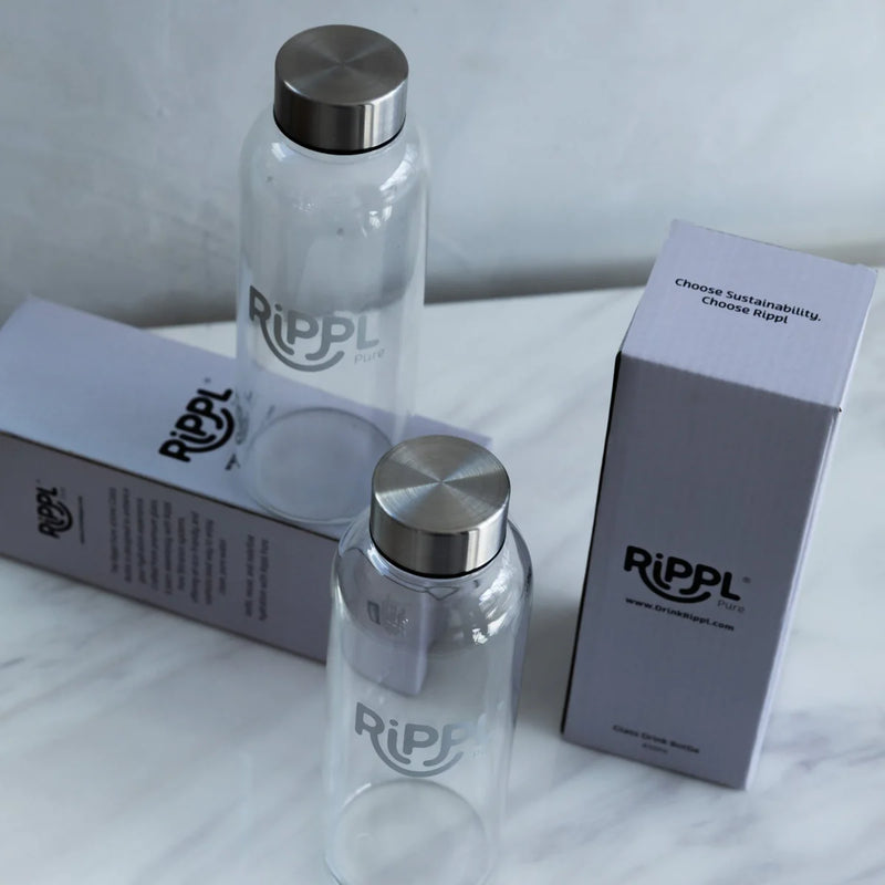 Rippl® Pure Glass Drink Bottle - 450ml 2 Pack