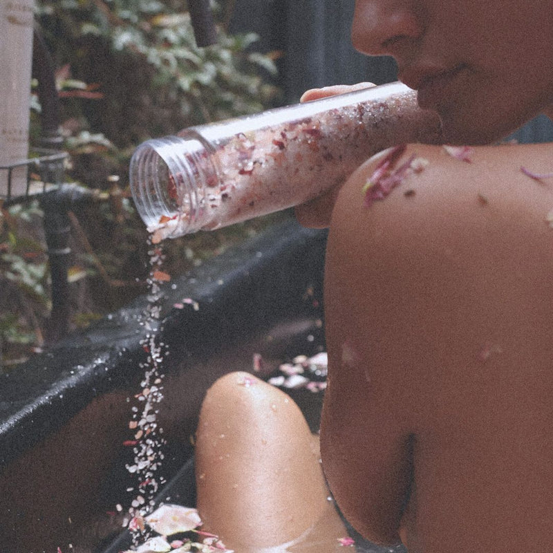 PORTAL - ACTIVATED BATH CRYSTALS - FLOWER PETALS  ROSE QUARTZ
