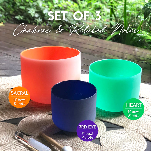 THIRD EYE CHAKRA 7' CRYSTAL SINGING BOWL (COLOUR)