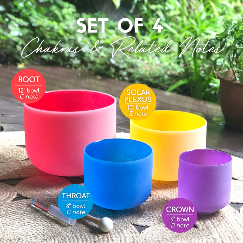 BASE/ROOT CHAKRA 12' CRYSTAL SINGING BOWL (COLOUR)