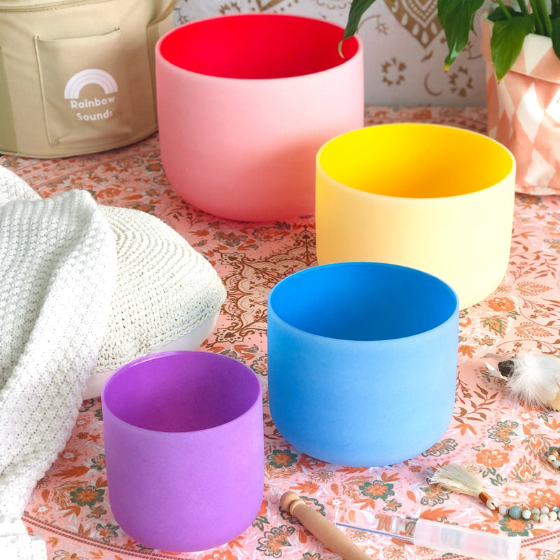 THROAT CHAKRA 8' CRYSTAL SINGING BOWL (COLOUR)