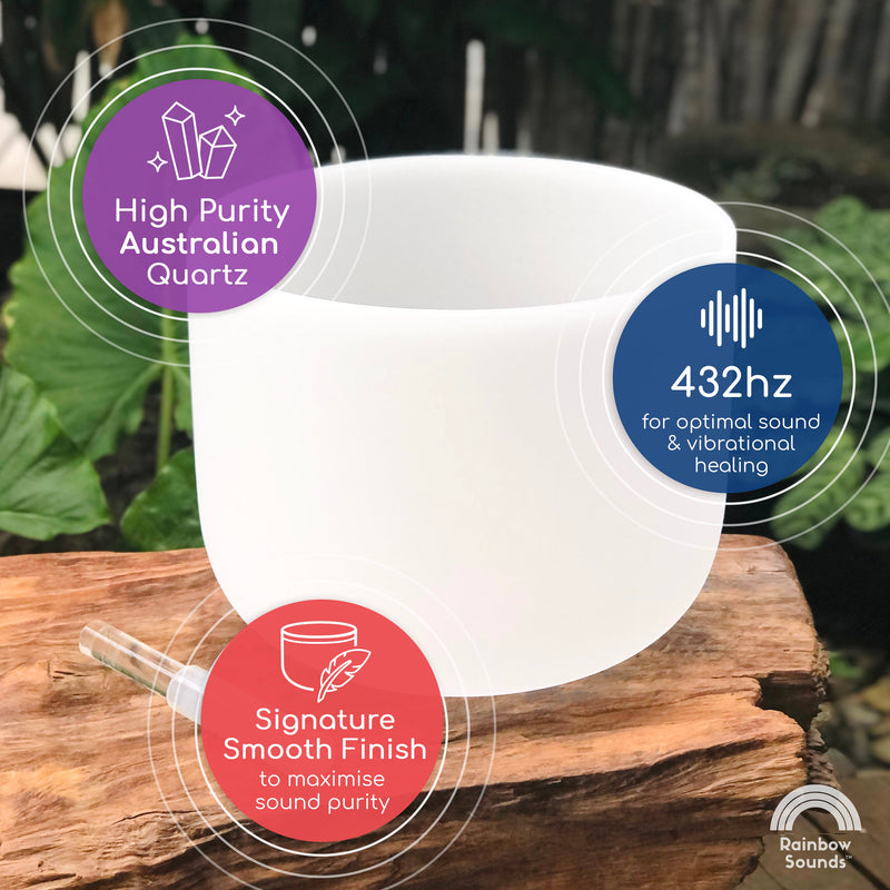 THIRD EYE CHAKRA 7' CRYSTAL SINGING BOWL (WHITE)