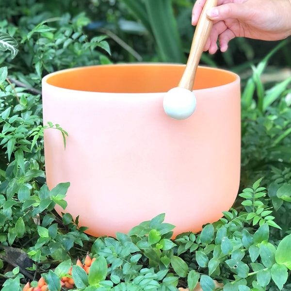 SACRAL CHAKRA 11' CRYSTAL SINGING BOWL (COLOUR)