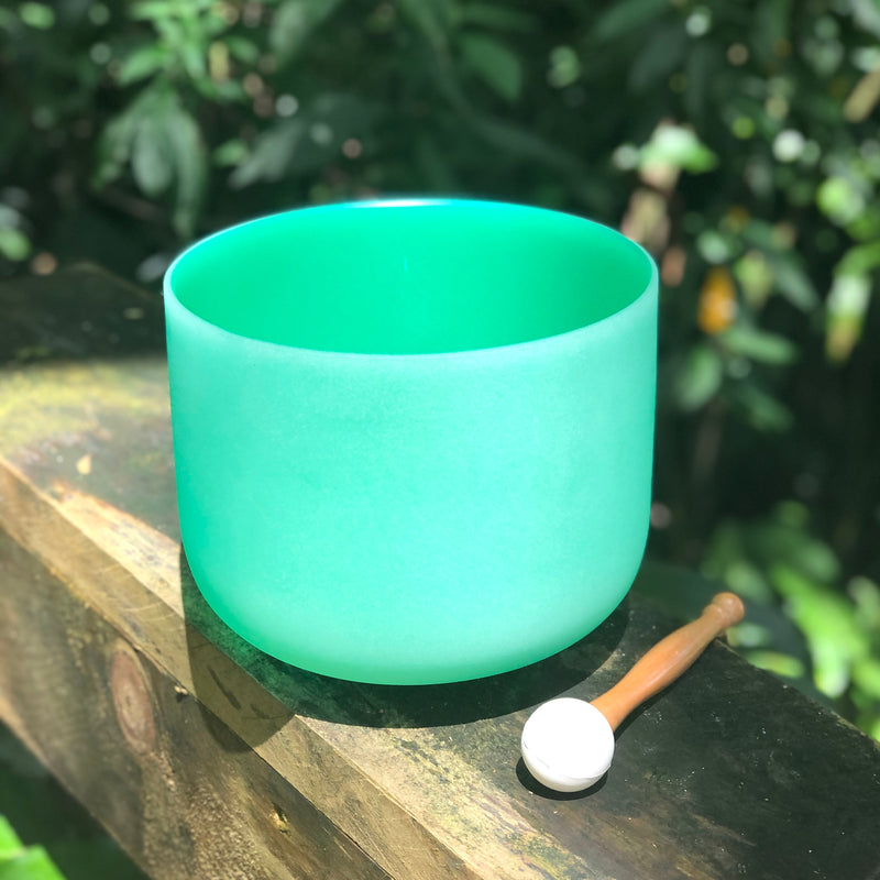 HEART CHAKRA 9' CRYSTAL SINGING BOWL (COLOUR)