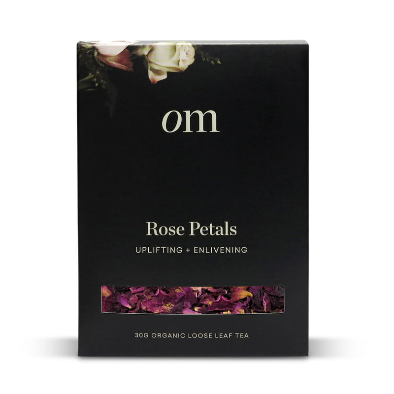 Front of Organic Merchant Rose Petals box
