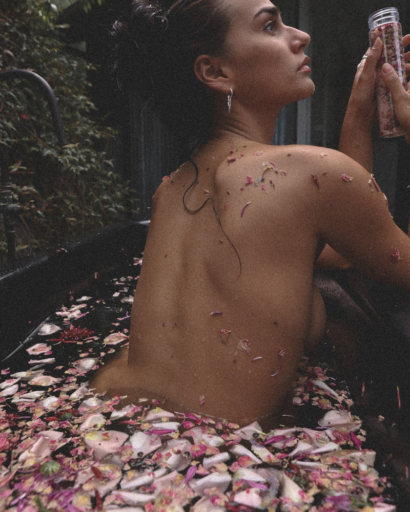 PORTAL - ACTIVATED BATH CRYSTALS - FLOWER PETALS  ROSE QUARTZ